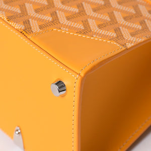 新品同様 GOYARD ゴヤール サイゴンミニ ストラクチャード 2WAYショルダーバッグ ハンドバッグ ゴヤールディンキャンバス ウッド イエロー 中古 4a002799