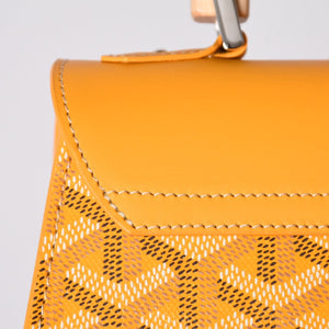 新品同様 GOYARD ゴヤール サイゴンミニ ストラクチャード 2WAYショルダーバッグ ハンドバッグ ゴヤールディンキャンバス ウッド イエロー 中古 4a002799