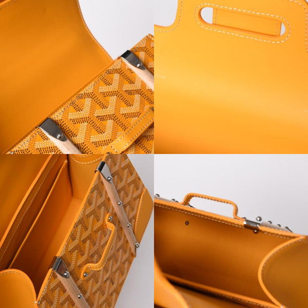 新品同様 GOYARD ゴヤール サイゴンミニ ストラクチャード 2WAYショルダーバッグ ハンドバッグ ゴヤールディンキャンバス ウッド イエロー 中古 4a002799