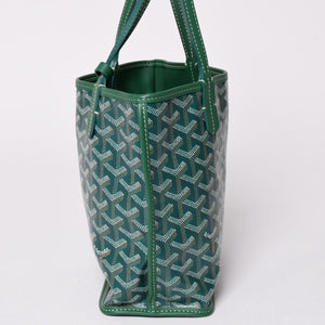 Like new GOYARD Ange Mini Pouch Handbag Green New Leather PVC Used 4a002739