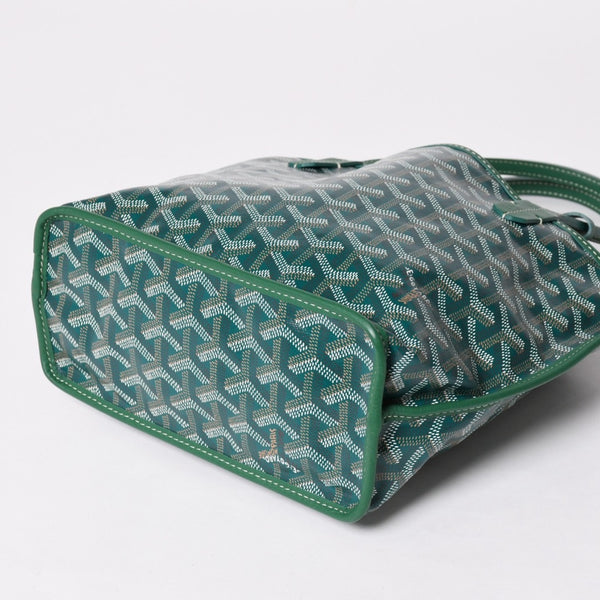 Like new GOYARD Ange Mini Pouch Handbag Green New Leather PVC Used 4a002739
