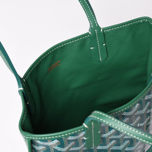 Like new GOYARD Ange Mini Pouch Handbag Green New Leather PVC Used 4a002739