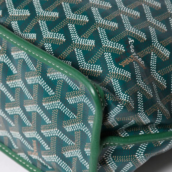 Like new GOYARD Ange Mini Pouch Handbag Green New Leather PVC Used 4a002739