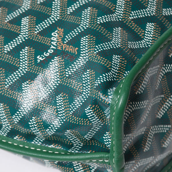 Like new GOYARD Ange Mini Pouch Handbag Green New Leather PVC Used 4a002739
