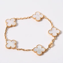 Load image into Gallery viewer, 極美品 VanCleef&amp;Arpels ヴァンクリーフ&amp;アーペル ヴィンテージアルハンブラ ブレスレット 5モチーフ VCARA41800 シェル 約11.6g 中古 4a002483