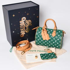 未使用 LOUIS VUITTON ルイヴィトン ハンドバッグ スピーディ P9 バンドリエール 25 M24423 グリーン 中古 4a002485