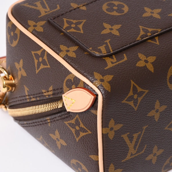 Very Good Condition LOUIS VUITTON Shoulder Bag Just in Case M47096 Monogram Dice Shape Brown Gold Hardware Used 4a002377