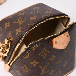 Very Good Condition LOUIS VUITTON Shoulder Bag Just in Case M47096 Monogram Dice Shape Brown Gold Hardware Used 4a002377