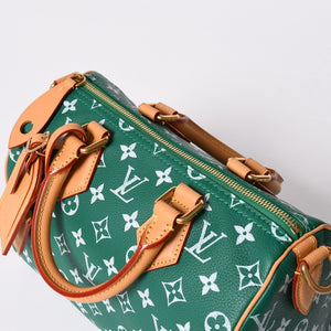 未使用 LOUIS VUITTON ルイヴィトン ハンドバッグ スピーディ P9 バンドリエール 25 M24423 グリーン 中古 4a002485