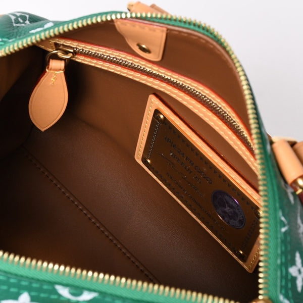 Unused LOUIS VUITTON Handbag Speedy P9 Bandouliere 25 M24423 Green Used 4a002522