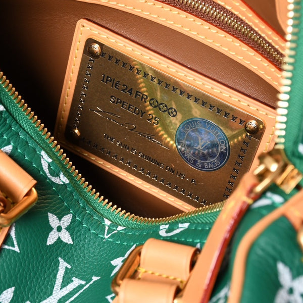 未使用 LOUIS VUITTON ルイヴィトン ハンドバッグ スピーディ P9 バンドリエール 25 M24423 グリーン 中古 4a002485