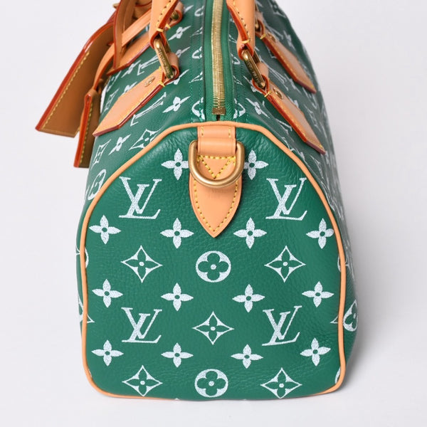 Unused LOUIS VUITTON Handbag Speedy P9 Bandouliere 25 M24423 Green Used 4a002522