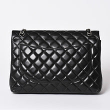 画像をギャラリービューアに読み込む, CHANEL シャネル デカマトラッセ33 Wフラップ Wチェーンショルダーバッグ ココマーク カーフスキン ブラック シルバー金具 美品 中古 4a002396