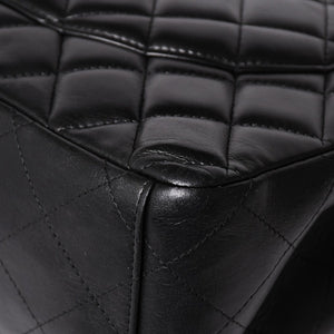CHANEL CHANEL Deca Matelasse 33 W Flap W Chain Shoulder Bag Coco Mark Calfskin Black Silver Hardware Good Condition Used 4a002396