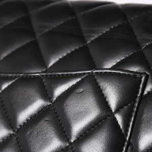 CHANEL CHANEL Deca Matelasse 33 W Flap W Chain Shoulder Bag Coco Mark Calfskin Black Silver Hardware Good Condition Used 4a002396