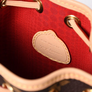 新品同様 LOUIS VUITTON ルイヴィトン 草間彌生コラボ ショルダーバッグ モノグラム ナノノエ M81863 ブラウン 中古 4a002388