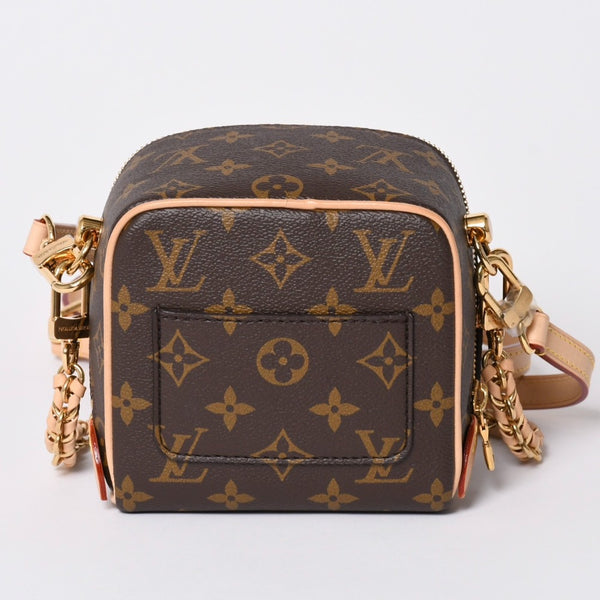 Very Good Condition LOUIS VUITTON Shoulder Bag Just in Case M47096 Monogram Dice Shape Brown Gold Hardware Used 4a002377