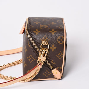 Very Good Condition LOUIS VUITTON Shoulder Bag Just in Case M47096 Monogram Dice Shape Brown Gold Hardware Used 4a002377