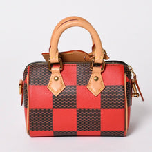 Load image into Gallery viewer, 極美品 LOUIS VUITTON ルイヴィトン スピーディ・バンドリエール18 ルージュ N40611 ダミエポップ ブラウン レッド 中古 4a002012