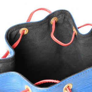LOUIS VUITTON ルイヴィトン エピ ノエ トリコロール 巾着型ショルダーバッグ エピレザー トレドブルー カスティリアンレッド ボルネオグリーン M44082 美品 中古 4a002488