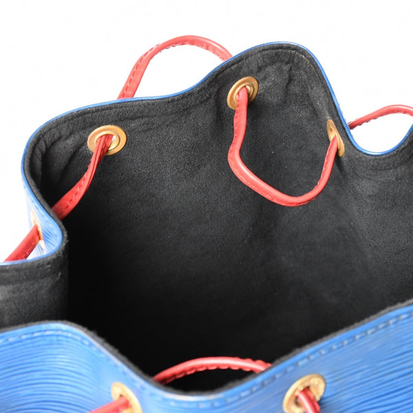 LOUIS VUITTON ルイヴィトン エピ ノエ トリコロール 巾着型ショルダーバッグ エピレザー トレドブルー カスティリアンレッド ボルネオグリーン M44082 美品 中古 4a002488