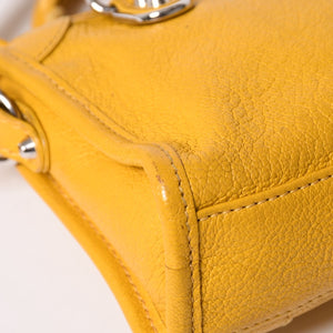 BALENCIAGA バレンシアガ Le City バッグ ミニ ラムスキン ブラスハードウェア 453293・7160・B・535269 イエロー 美品 中古 4a002932