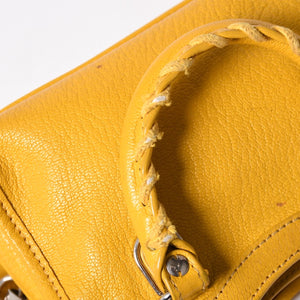 BALENCIAGA バレンシアガ Le City バッグ ミニ ラムスキン ブラスハードウェア 453293・7160・B・535269 イエロー 美品 中古 4a002932