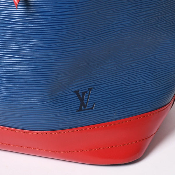 LOUIS VUITTON ルイヴィトン エピ ノエ トリコロール 巾着型ショルダーバッグ エピレザー トレドブルー カスティリアンレッド ボルネオグリーン M44082 美品 中古 4a002488