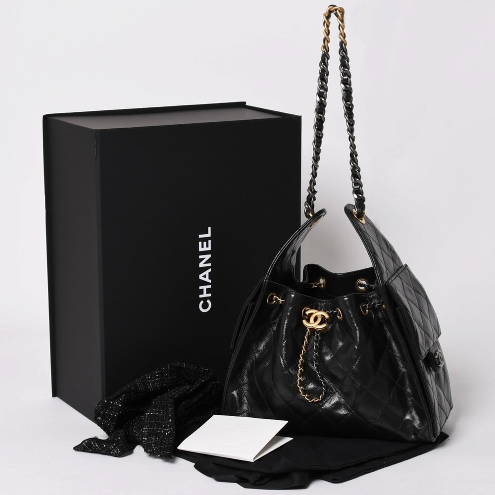 新品未使用 CHANEL シャネル 26SS CHANEL 25 ミニ ワンショルダーバッグ AS5631 ランダム番台 ココマーク ブラック 中古 4a002612