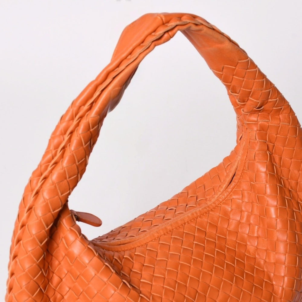 BOTTEGA VENETA Hobo One Shoulder Bag Intrecciato 115654 V0016 Leather Orange Good Condition Used 4a002025