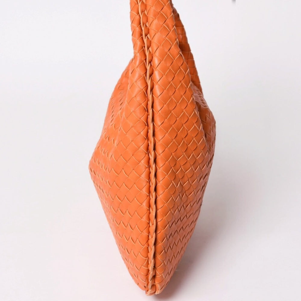 BOTTEGA VENETA Hobo One Shoulder Bag Intrecciato 115654 V0016 Leather Orange Good Condition Used 4a002025