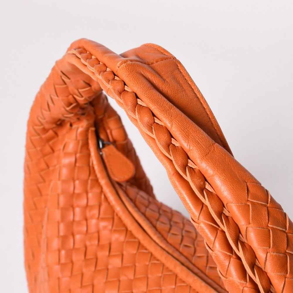 BOTTEGA VENETA Hobo One Shoulder Bag Intrecciato 115654 V0016 Leather Orange Good Condition Used 4a002025
