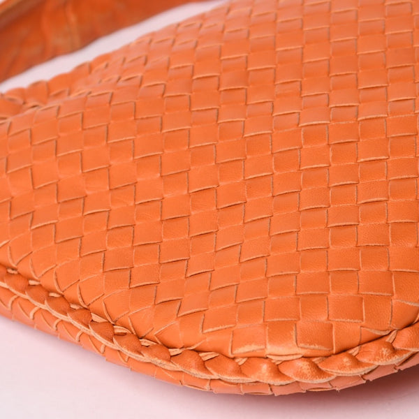 BOTTEGA VENETA Hobo One Shoulder Bag Intrecciato 115654 V0016 Leather Orange Good Condition Used 4a002025