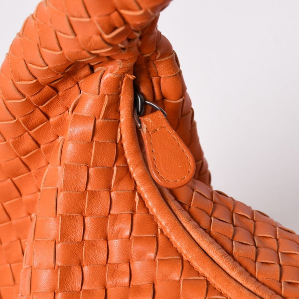 BOTTEGA VENETA Hobo One Shoulder Bag Intrecciato 115654 V0016 Leather Orange Good Condition Used 4a002025