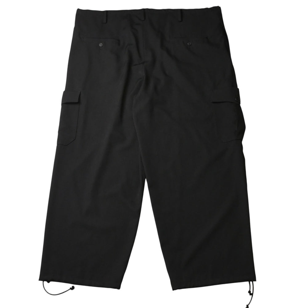 極美品 Y's for men ヨウジヤマモト GABARDINE STRING PANTS WITH SIDE OUT POCKET カーゴパンツ イージーパンツ ブラック アウトポケット ミリタリー MO-P31-100 中古 4a002159