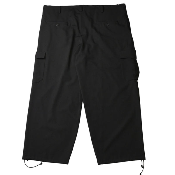 極美品 Y's for men ヨウジヤマモト GABARDINE STRING PANTS WITH SIDE OUT POCKET カーゴパンツ イージーパンツ ブラック アウトポケット ミリタリー MO-P31-100 中古 4a002159