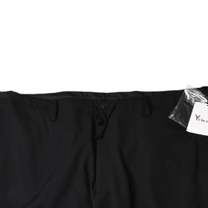 極美品 Y's for men ヨウジヤマモト GABARDINE STRING PANTS WITH SIDE OUT POCKET カーゴパンツ イージーパンツ ブラック アウトポケット ミリタリー MO-P31-100 中古 4a002159
