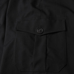 極美品 Y's for men ヨウジヤマモト GABARDINE STRING PANTS WITH SIDE OUT POCKET カーゴパンツ イージーパンツ ブラック アウトポケット ミリタリー MO-P31-100 中古 4a002159