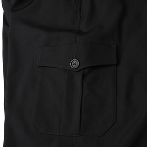 極美品 Y's for men ヨウジヤマモト GABARDINE STRING PANTS WITH SIDE OUT POCKET カーゴパンツ イージーパンツ ブラック アウトポケット ミリタリー MO-P31-100 中古 4a002159