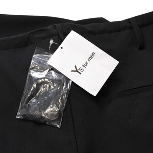 極美品 Y's for men ヨウジヤマモト GABARDINE STRING PANTS WITH SIDE OUT POCKET カーゴパンツ イージーパンツ ブラック アウトポケット ミリタリー MO-P31-100 中古 4a002159