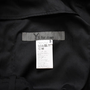 極美品 Y's for men ヨウジヤマモト GABARDINE STRING PANTS WITH SIDE OUT POCKET カーゴパンツ イージーパンツ ブラック アウトポケット ミリタリー MO-P31-100 中古 4a002159