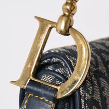 画像をギャラリービューアに読み込む, 極美品 Christian Dior クリスチャンディオール サドルバッグ トロッター ネイビー 総柄 コットンキャンバス ショルダーバッグ 中古 4a002744