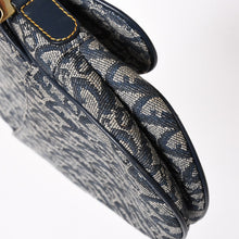 画像をギャラリービューアに読み込む, 極美品 Christian Dior クリスチャンディオール サドルバッグ トロッター ネイビー 総柄 コットンキャンバス ショルダーバッグ 中古 4a002744