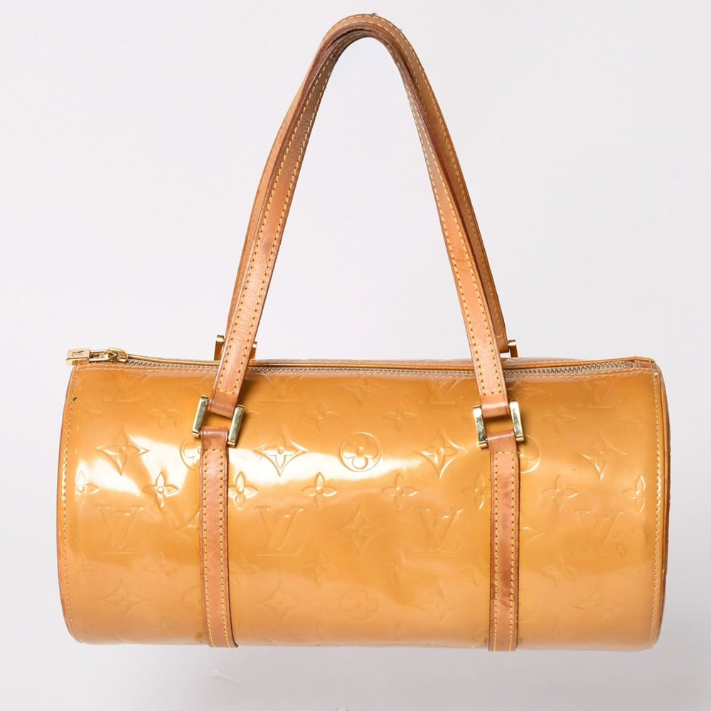 LOUIS VUITTON ルイヴィトン モノグラム ヴェルニ ヘッドフォード ハンドバッグ ボストンバッグ イエロー パテント レザー M91006 美品 中古 4a002497