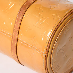 LOUIS VUITTON ルイヴィトン モノグラム ヴェルニ ヘッドフォード ハンドバッグ ボストンバッグ イエロー パテント レザー M91006 美品 中古 4a002497