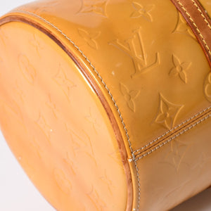 LOUIS VUITTON ルイヴィトン モノグラム ヴェルニ ヘッドフォード ハンドバッグ ボストンバッグ イエロー パテント レザー M91006 美品 中古 4a002497