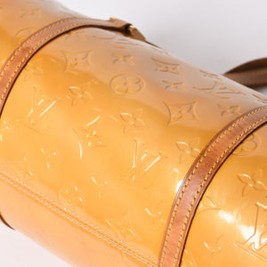 LOUIS VUITTON ルイヴィトン モノグラム ヴェルニ ヘッドフォード ハンドバッグ ボストンバッグ イエロー パテント レザー M91006 美品 中古 4a002497