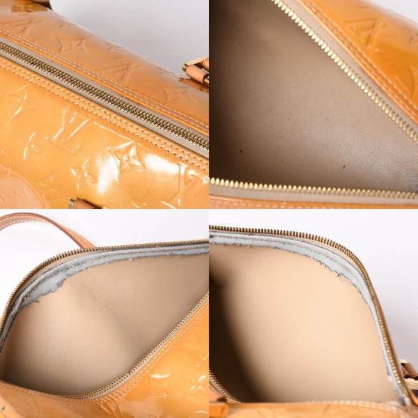 LOUIS VUITTON ルイヴィトン モノグラム ヴェルニ ヘッドフォード ハンドバッグ ボストンバッグ イエロー パテント レザー M91006 美品 中古 4a002497