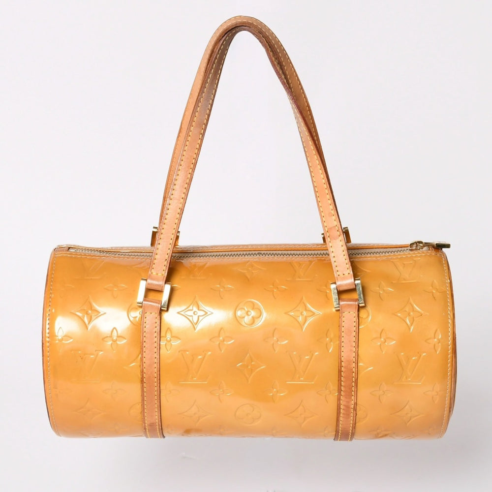 LOUIS VUITTON ルイヴィトン モノグラム ヴェルニ ヘッドフォード ハンドバッグ ボストンバッグ イエロー パテント レザー M91006 美品 中古 4a002497