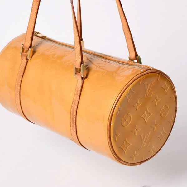 LOUIS VUITTON ルイヴィトン モノグラム ヴェルニ ヘッドフォード ハンドバッグ ボストンバッグ イエロー パテント レザー M91006 美品 中古 4a002497